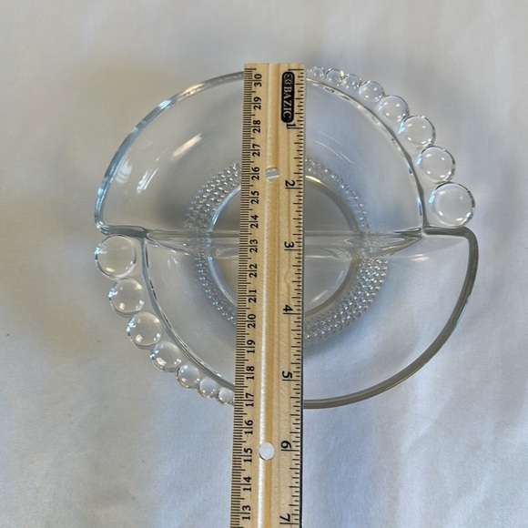 Duncan & Miller Glass Divided Dish in Teardrop Pattern - Picture 14 of 15